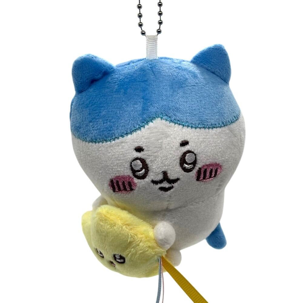 White, Blue Hachiware Cat Chiikawa "Play Charm" Plush Toy w/ Star Mascot - New - Picture 2 of 3